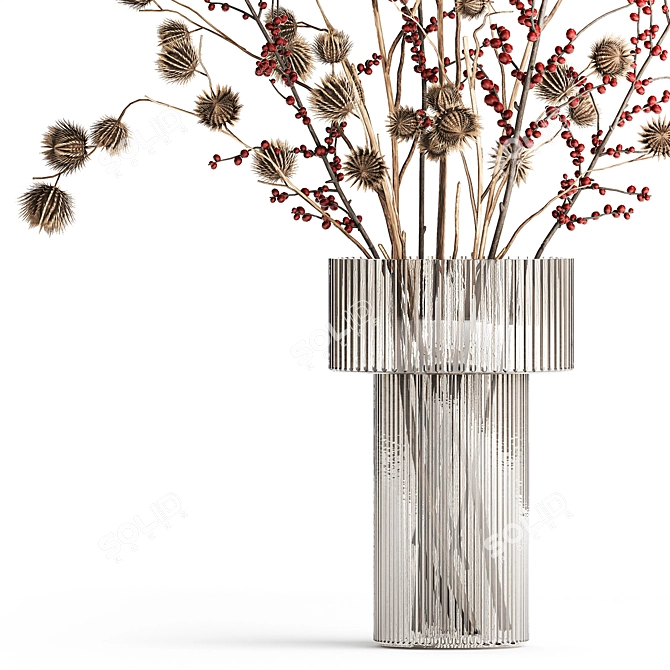 Thistle Elegance Vase Bundle 3D model image 3