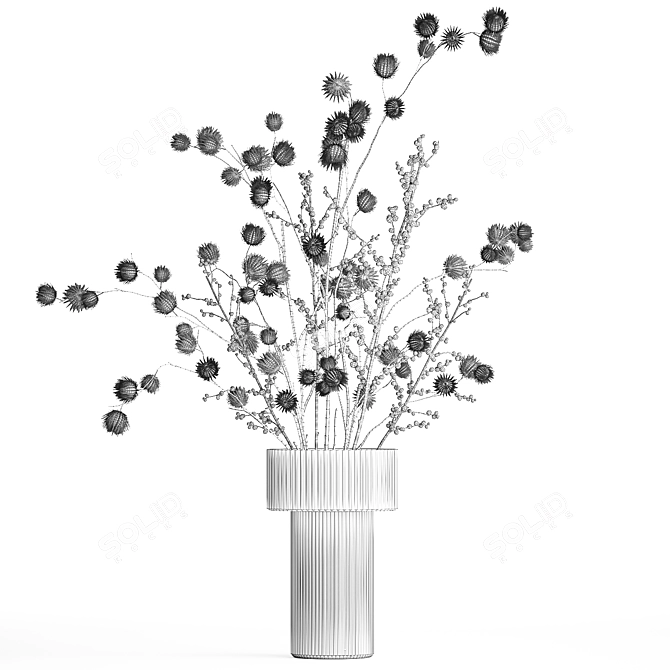 Thistle Elegance Vase Bundle 3D model image 7