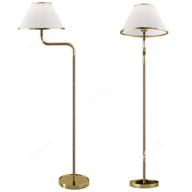 Rigby Medium Bridge Arm Floor Lamp 3D model image 3