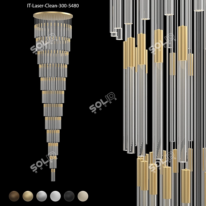 Modern Acrylic Chandelier with LED 3D model image 1