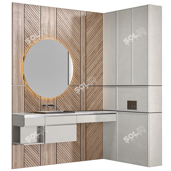 Modern Customizable Bathroom Furniture 3D model image 1