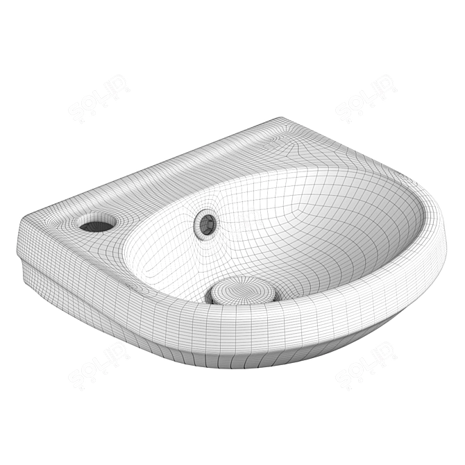 Porcelain Mini Sink Sanita Lada 3D model image 3