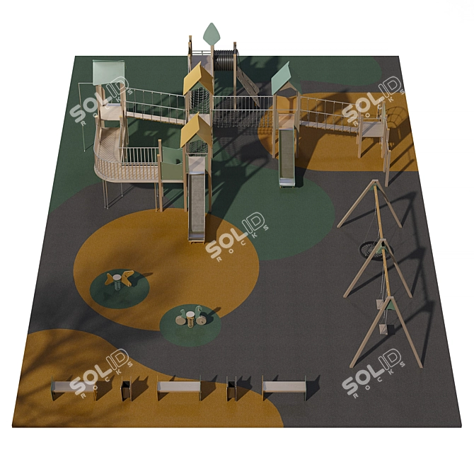 Children's Playground 3D Model 3D model image 2