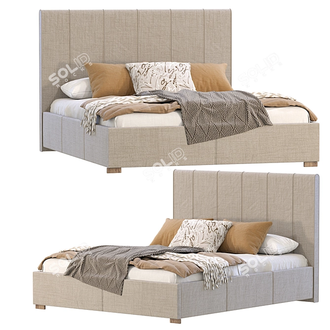 Luxury Divan ru Bed Sherona 3D model image 1