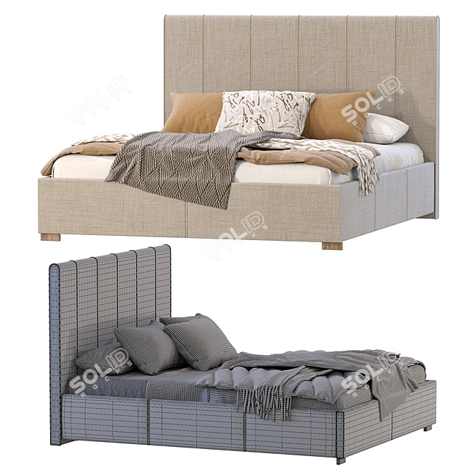 Luxury Divan ru Bed Sherona 3D model image 4