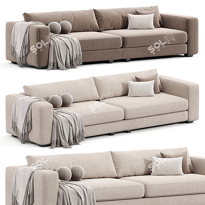 Luxurious Bloomsbury XL Sofa 3D model image 1