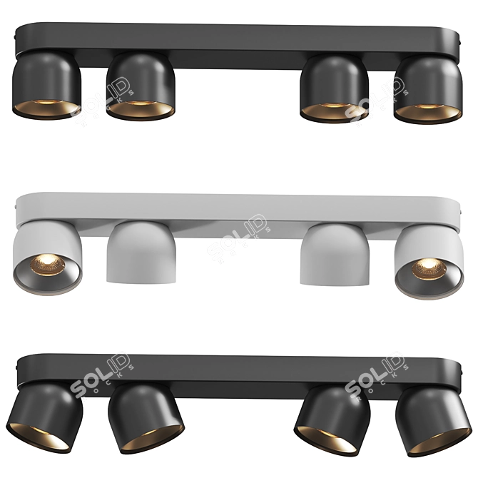 Sleek Modern Ceiling Light Fixture 3D model image 1