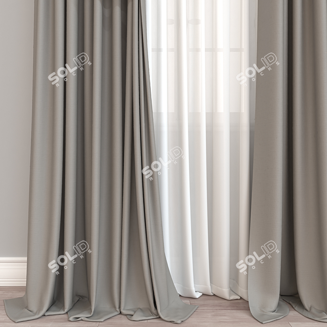 Versatile 3D Curtain Model 3D model image 3