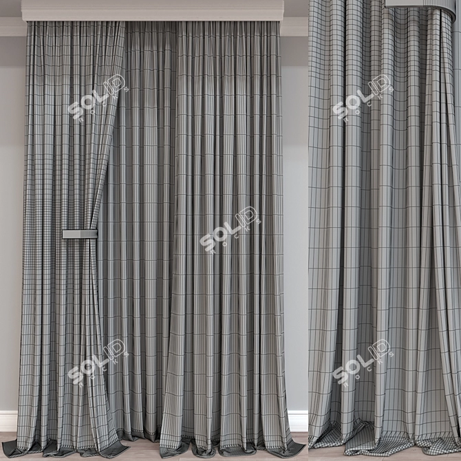 Versatile 3D Curtain Model 3D model image 4