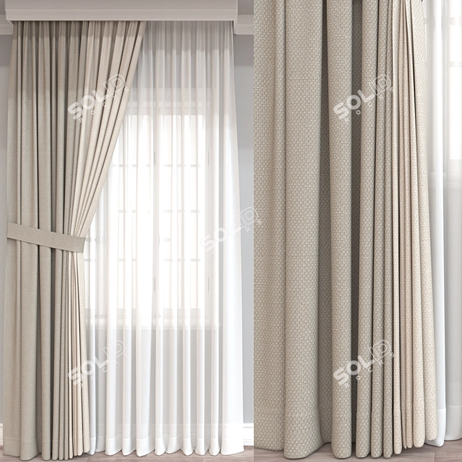 Vray and Corona Curtain Set 3D model image 1