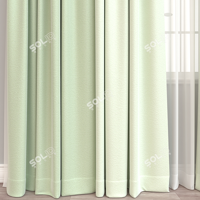 Multi-Format 3D Curtain Model 3D model image 2