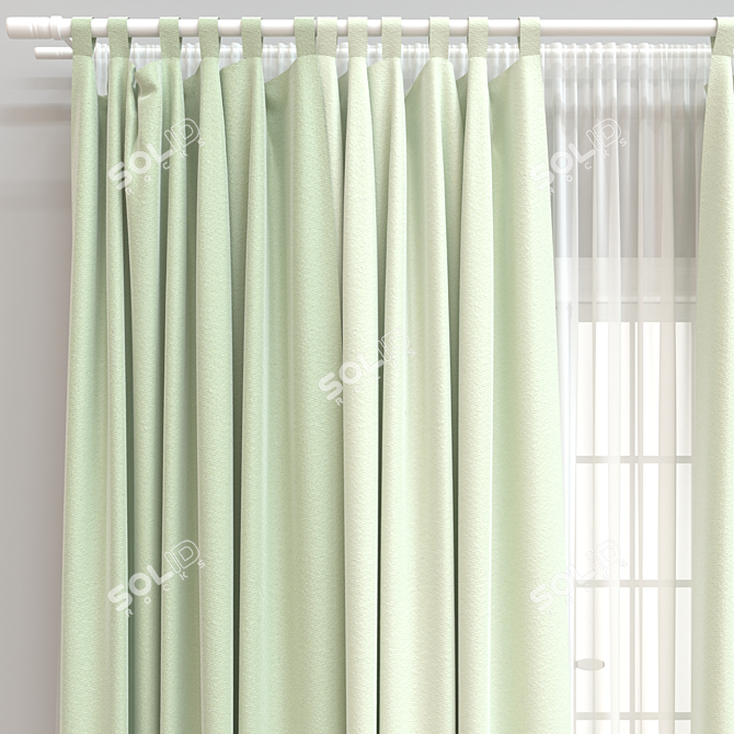 Multi-Format 3D Curtain Model 3D model image 3