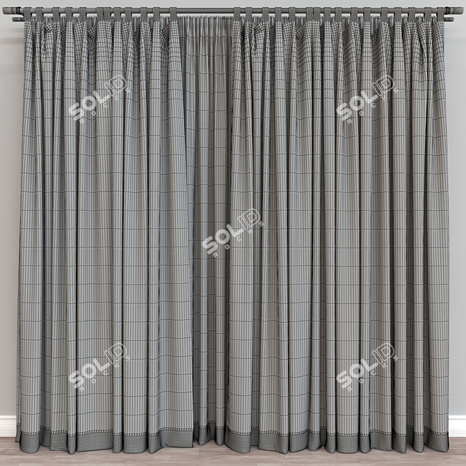 Multi-Format 3D Curtain Model 3D model image 4