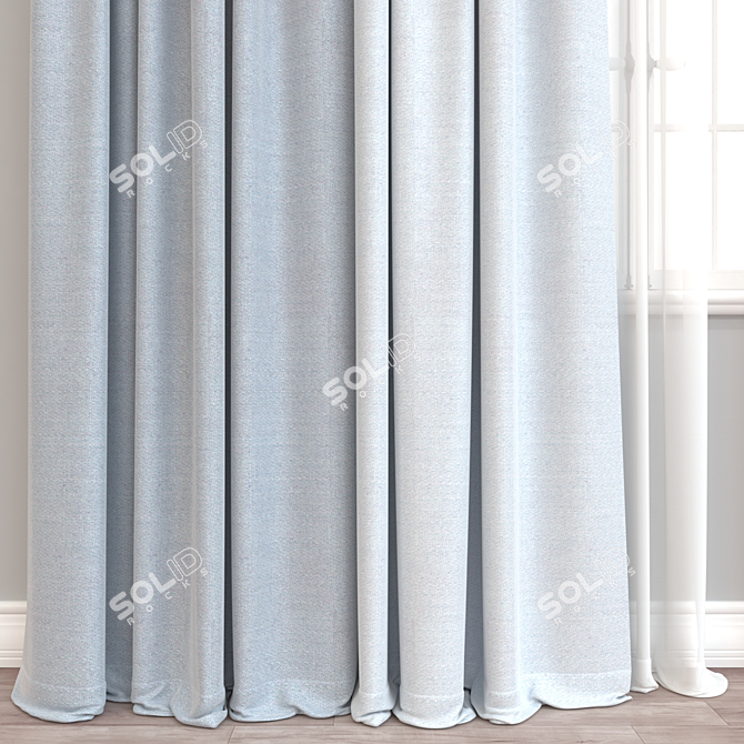 Modern Curtains 3D Model Set 3D model image 2