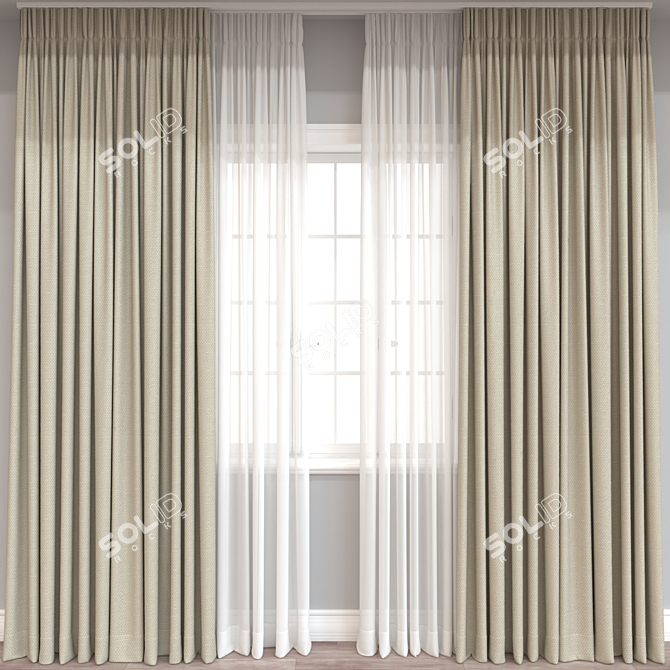 Versatile 3D Curtain Model - 136948 Polys 3D model image 1