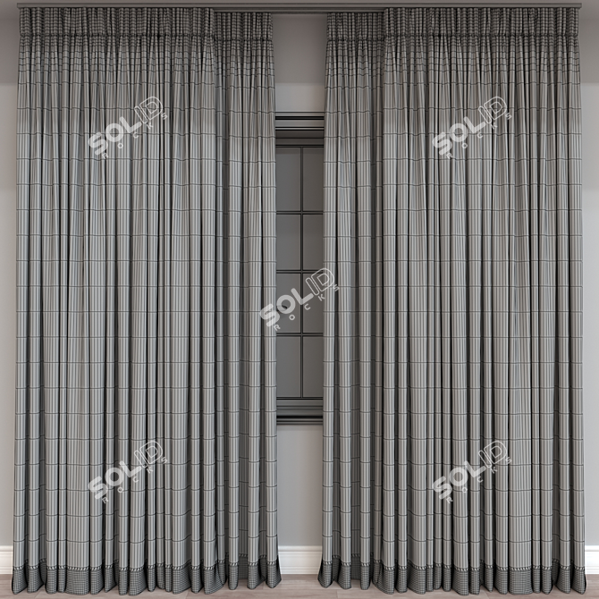 Dual-Format Curtain Model, High-Resolution 3D model image 4