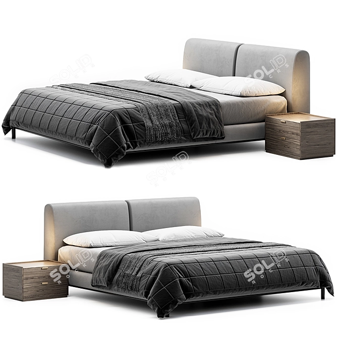 Elegant Margot Bed by Domkapa 3D model image 1