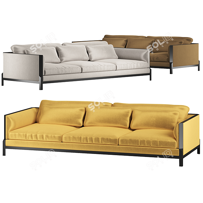 Italian Modern Sofa Set 3D model image 1