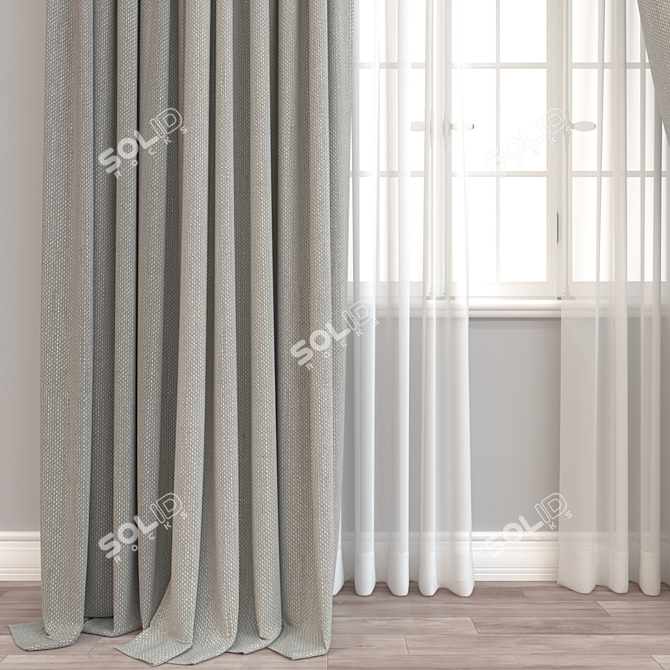 Minimalist Curtain 3D Models 3D model image 2