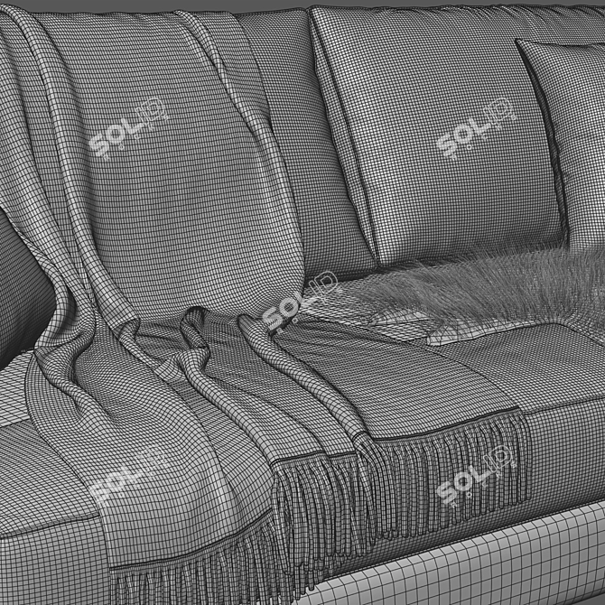 Modern Meridiani Louis Up Sofa 3D model image 3