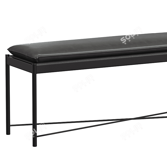 Elegant Black Carol Ottoman 3D model image 2