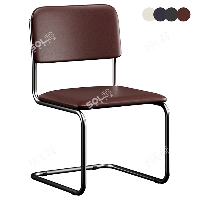 Sleek Modern Visitor Chair 3D model image 1