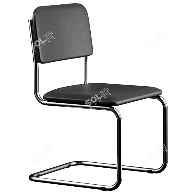 Sleek Modern Visitor Chair 3D model image 4