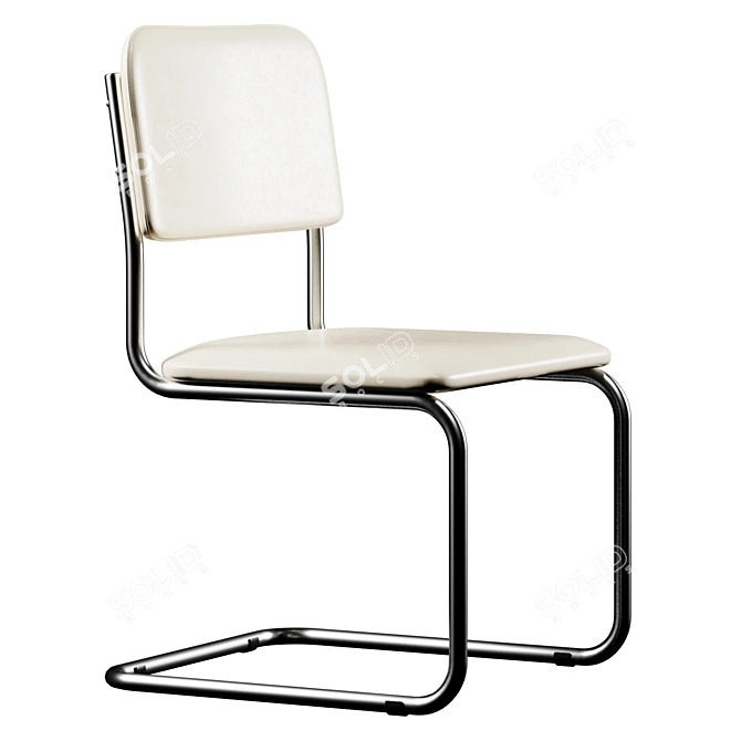 Sleek Modern Visitor Chair 3D model image 5