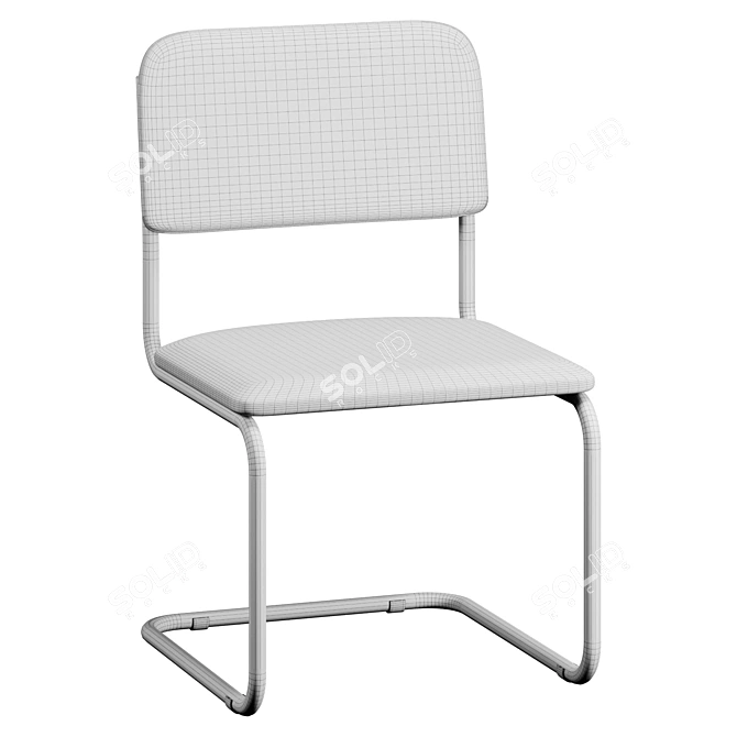 Sleek Modern Visitor Chair 3D model image 7