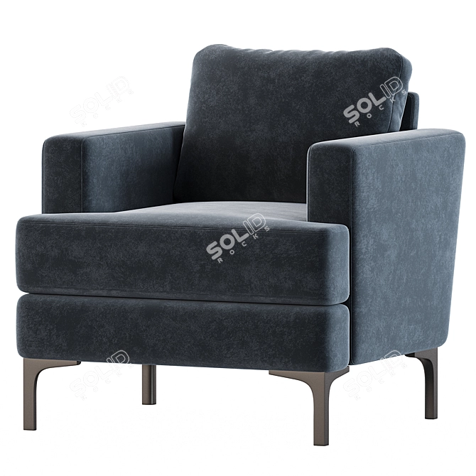 Stylish Upholstered Club Chair 3D model image 2