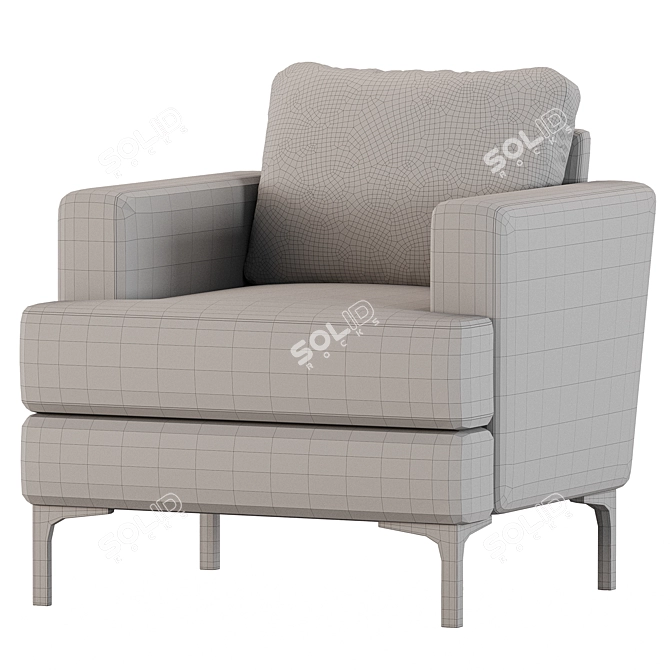 Stylish Upholstered Club Chair 3D model image 4