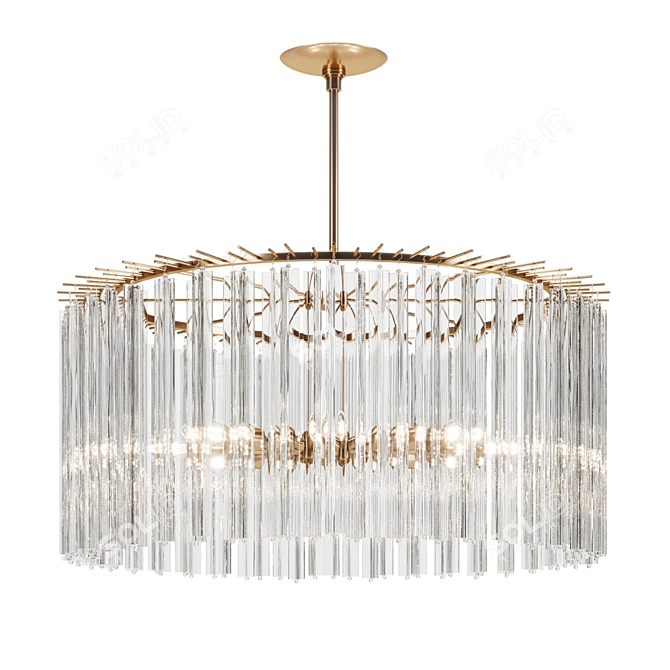 Golden Glass Azra Chandelier 3D model image 1