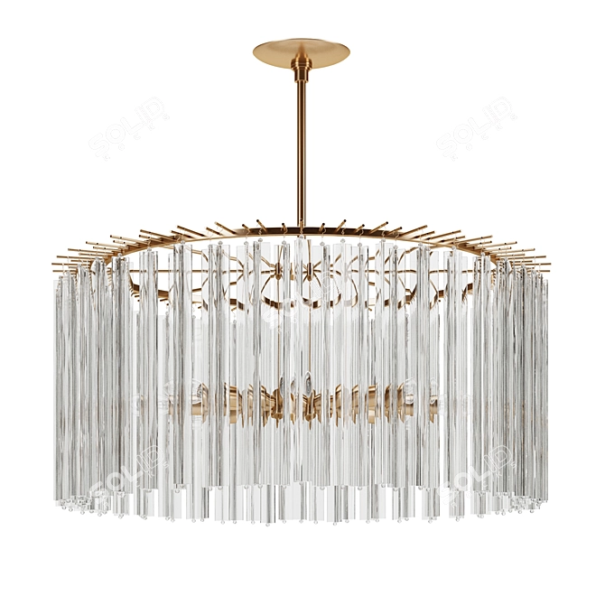 Golden Glass Azra Chandelier 3D model image 2