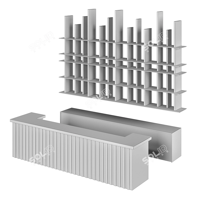 Minimalist Metal Bar Counter 3D model image 4