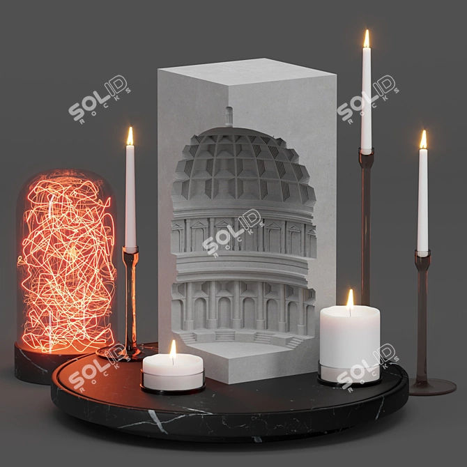 Pantheon Candleholder 3D Model 3D model image 1