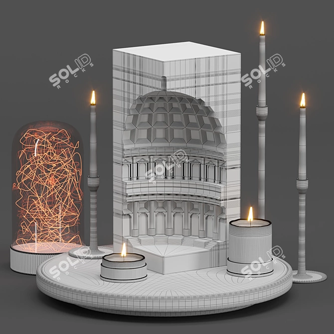 Pantheon Candleholder 3D Model 3D model image 2