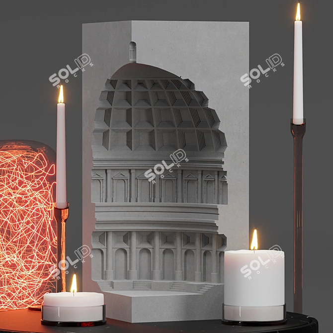 Pantheon Candleholder 3D Model 3D model image 3