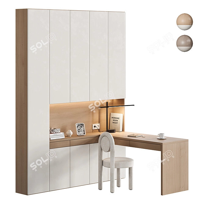 Modern Corner Workstation NG11 3D model image 1