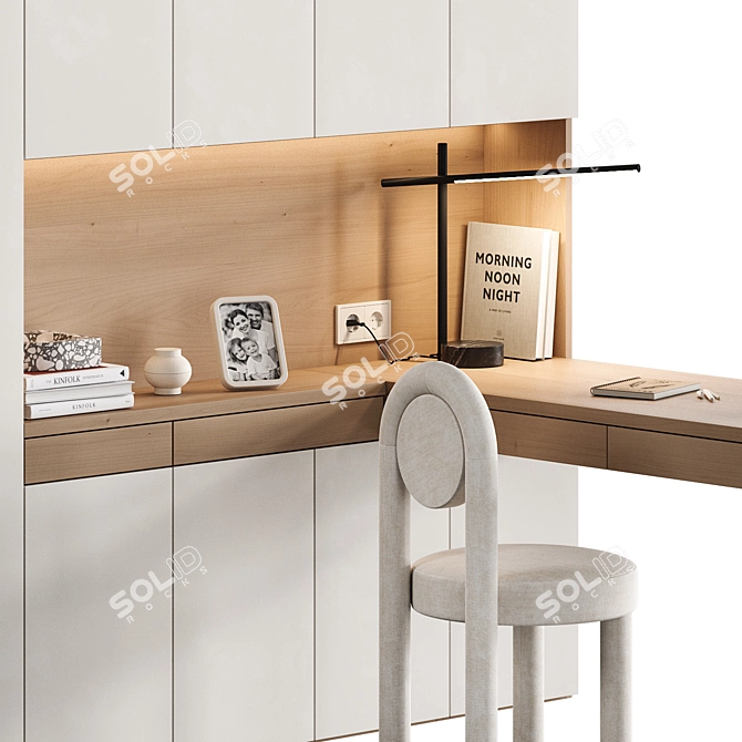 Modern Corner Workstation NG11 3D model image 3