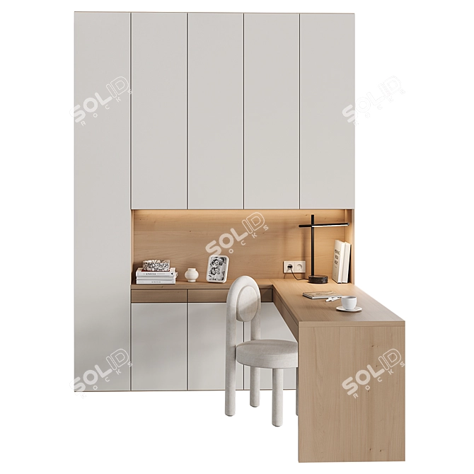 Modern Corner Workstation NG11 3D model image 4