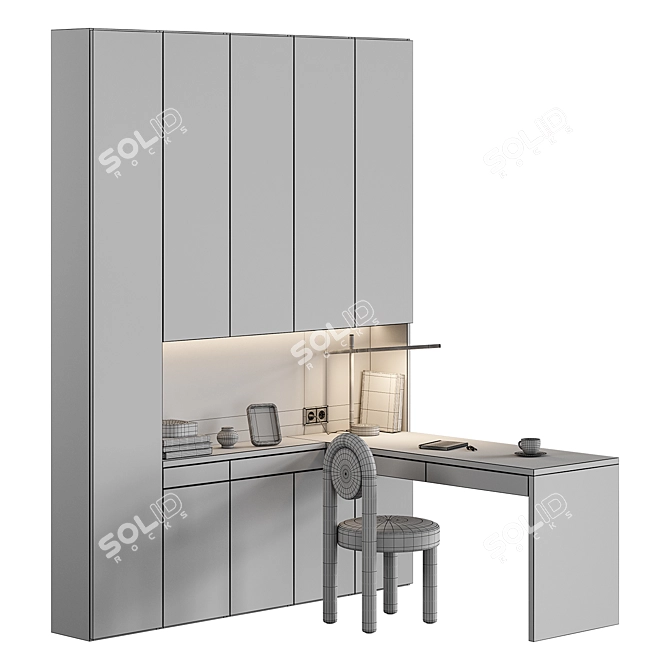 Modern Corner Workstation NG11 3D model image 5