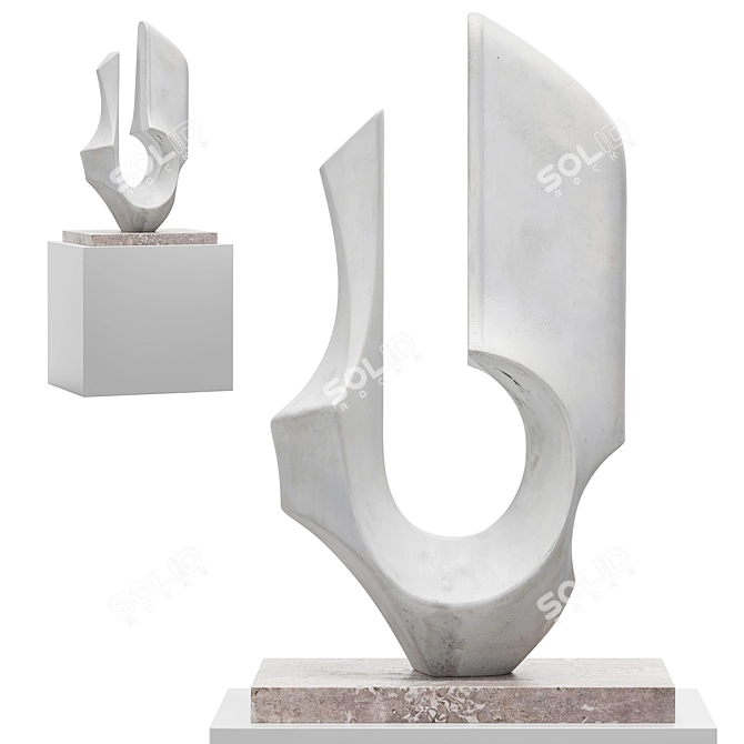 Halifax Red Marble Decor Sculpture 3D model image 1