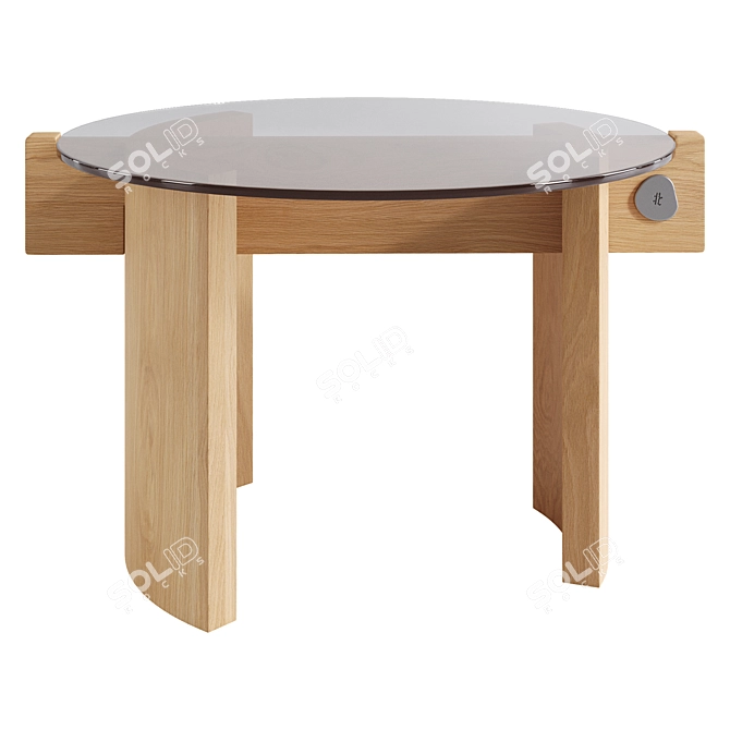 Bronze Glass Flow Coffee Table 3D model image 3