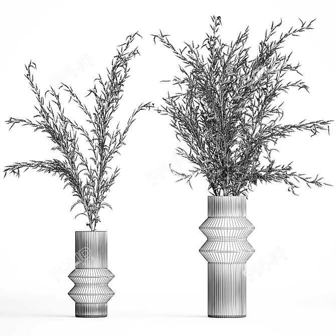 Spring Blossom Eco Vase Set 3D model image 6