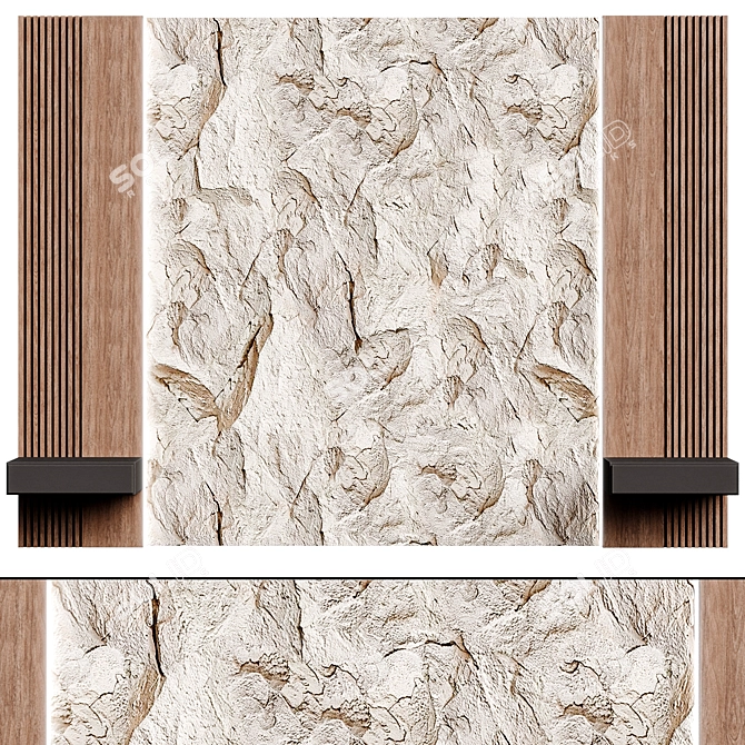 Modern 3D Headboard Wall Panel 3D model image 1