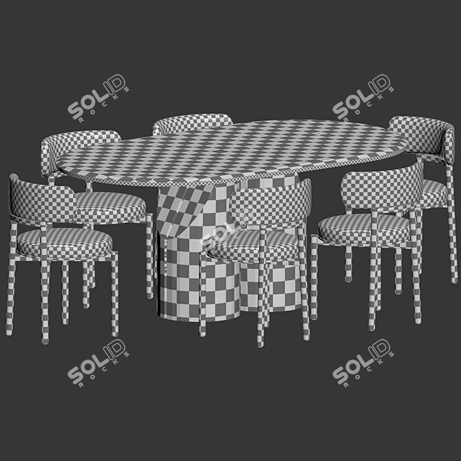 Elegant Dining Set with Chairs 3D model image 6