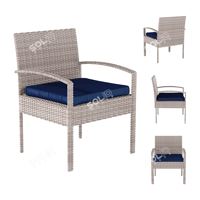 Rattan Style Patio Set 3D model image 3