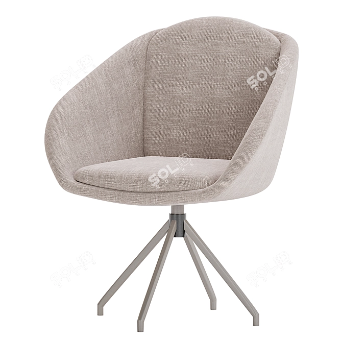 Elegant Textile Grey Dining Chair 3D model image 5