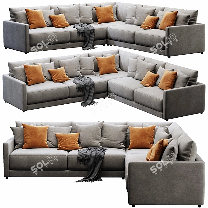 Crate&Barrel Gather 3-Piece Sectional Sofa 3D model image 2