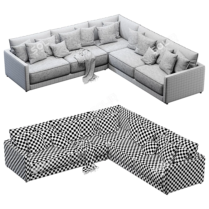 Crate&Barrel Gather 3-Piece Sectional Sofa 3D model image 5
